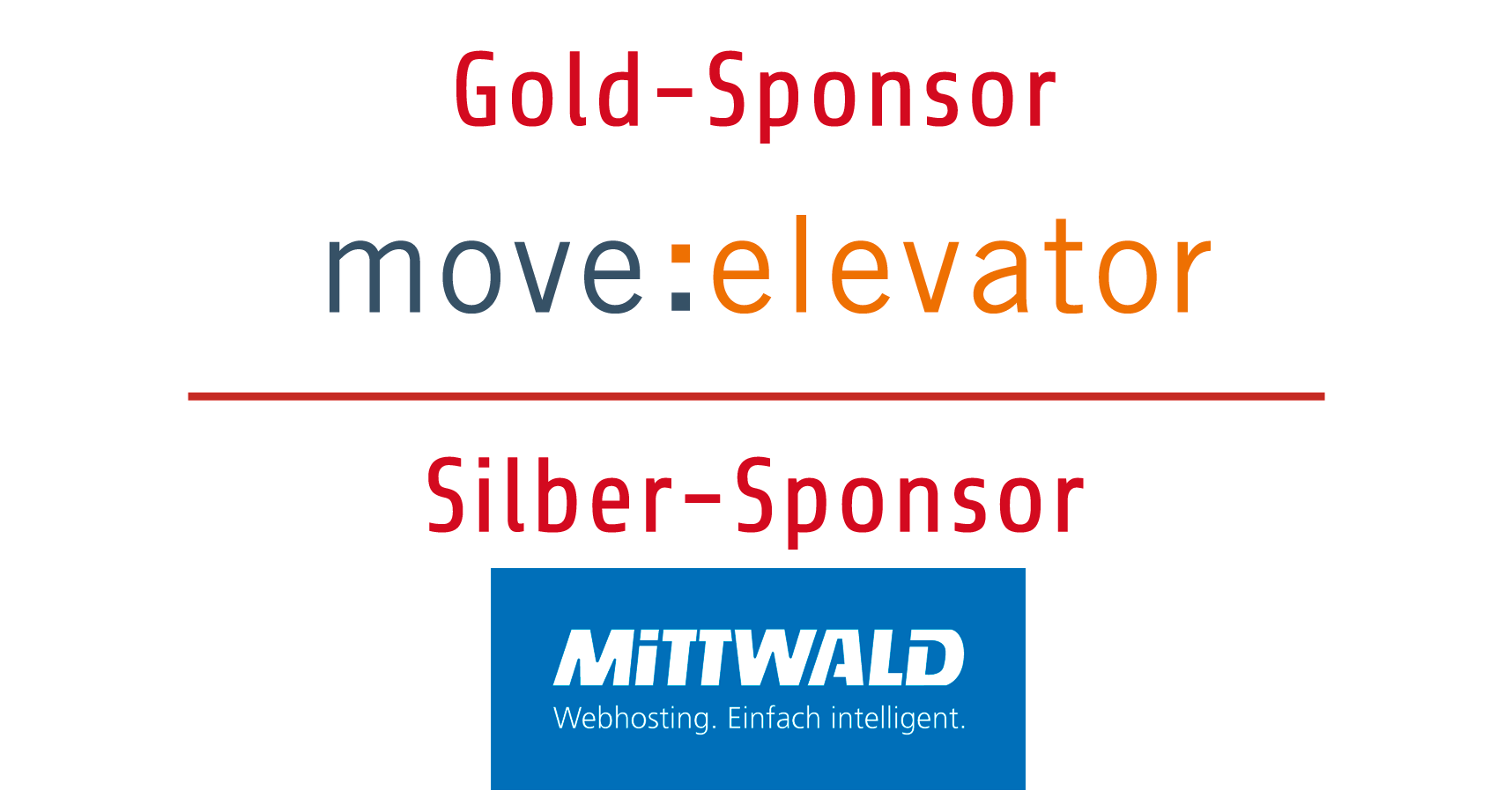 Goldsponsor move:elevator und Silbersponsor Mittwald